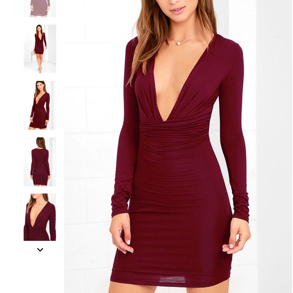 Lulus wine red bodycon dress